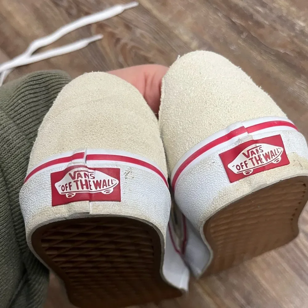 Vans Ivory Suede Sk8-Lo Flat Bottom Sneaker Size 7